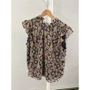 Floral Women’s Blouse with High Neck